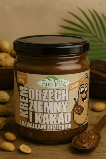 Krem orzech ziemny i kakao z kawałkami orzechów