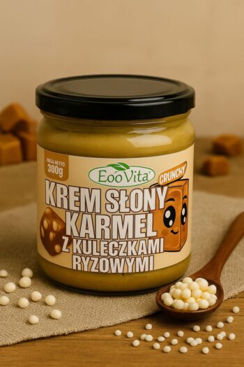 Krem słony karmel z kuleczkami ryżowymi